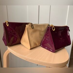 NWOT set of 3 Cosmetic Bags from Luxury Skincare Brand Omorowicza